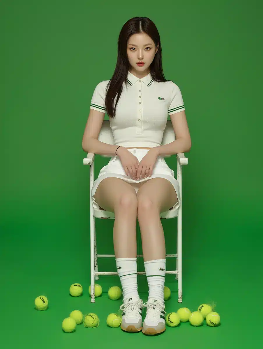 High-Fashion Tennis Model Midjourney提示词