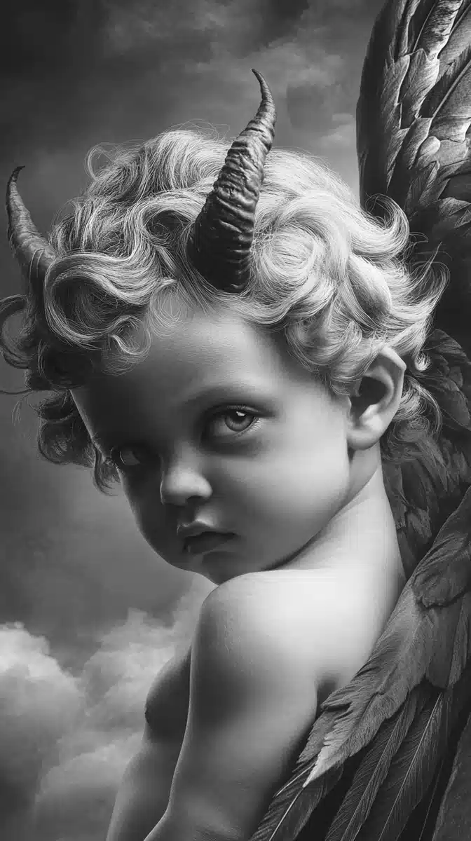 Cherub-Demon Hybrid Portrait Midjourney提示词