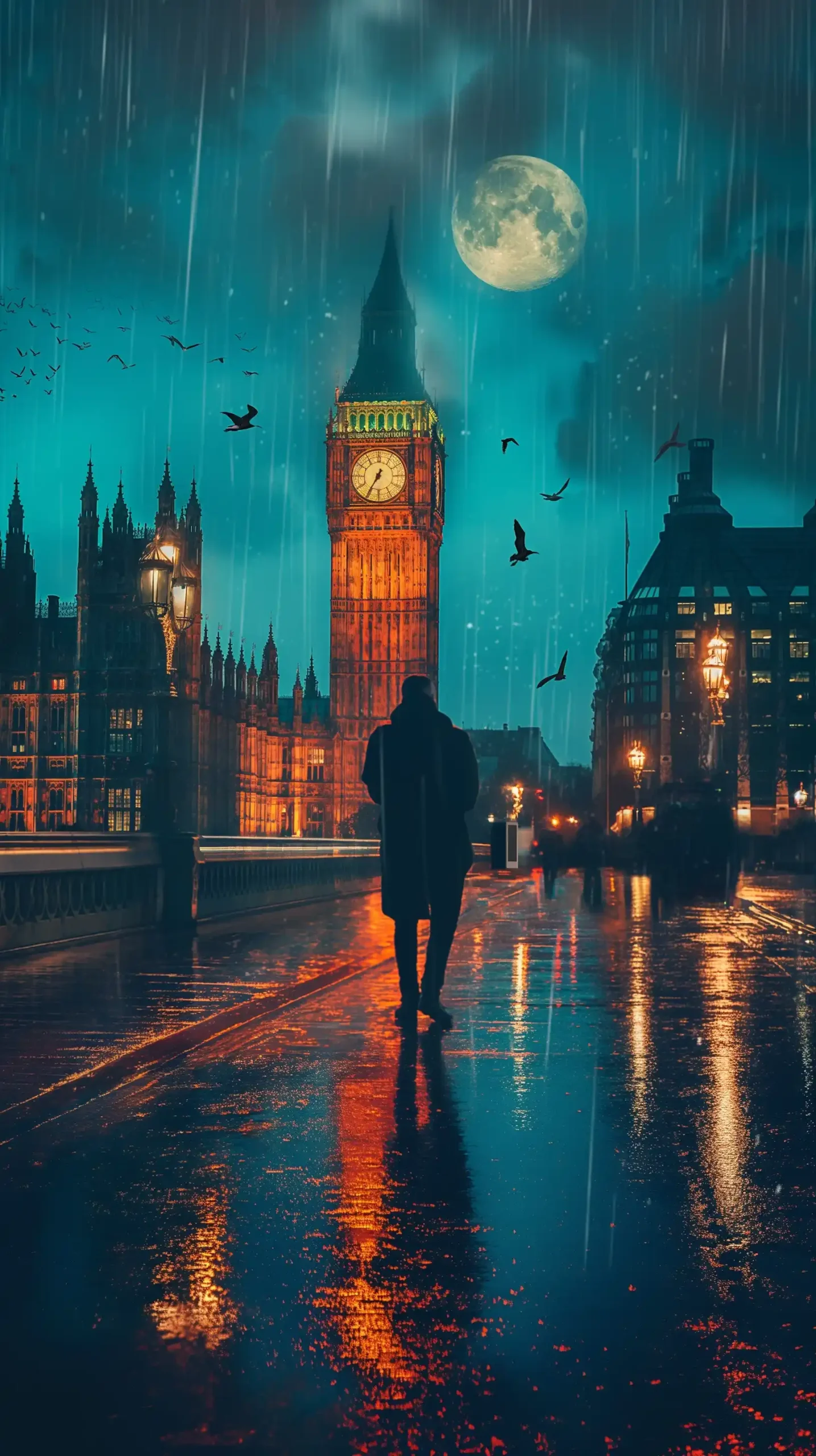 Blurred Big Ben Cinematic Midjourney提示词