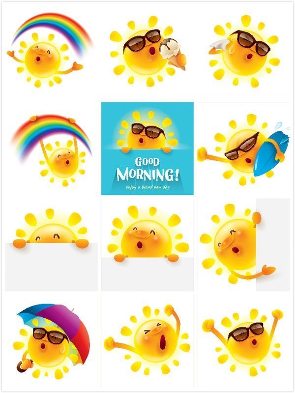 卡通太阳矢量