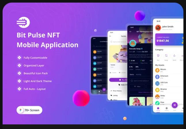 Bit Pulse Crypto Wallet Mobile App UI Kit