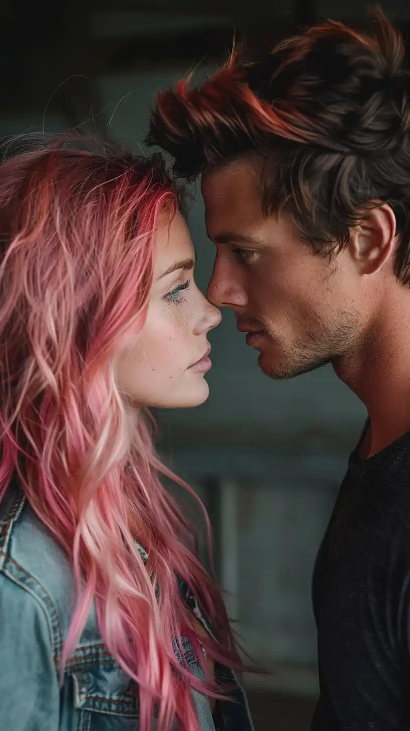 Pink-Haired Model Handsome Man Midjourney提示词