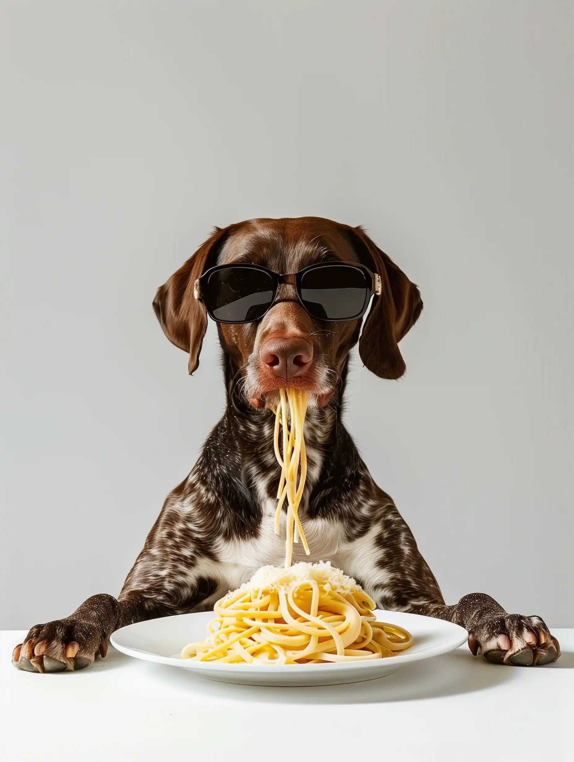Minimalist Pointer with Pasta Midjourney提示词