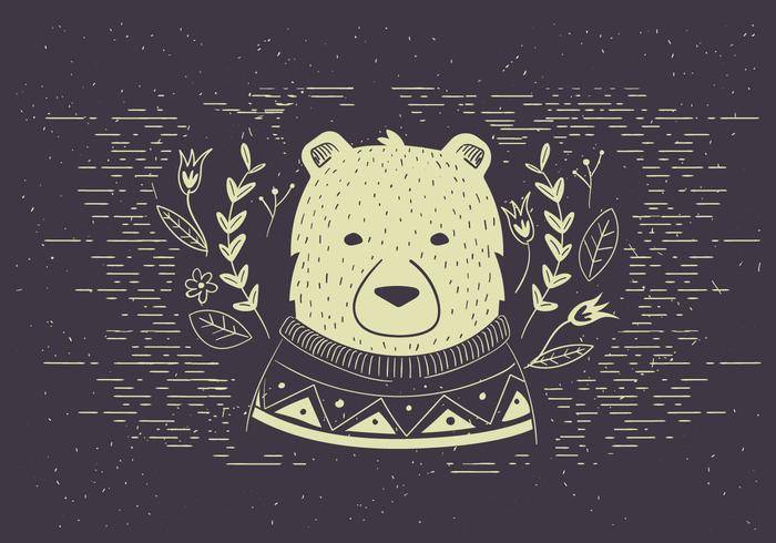 免费矢量北极熊插图