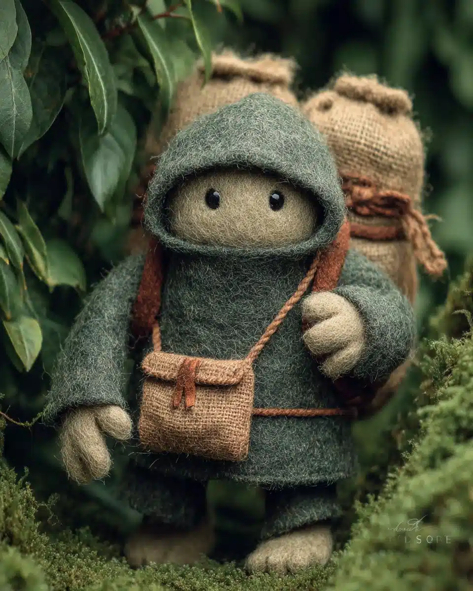 Felted Goblin Thief Sculpture Midjourney提示词