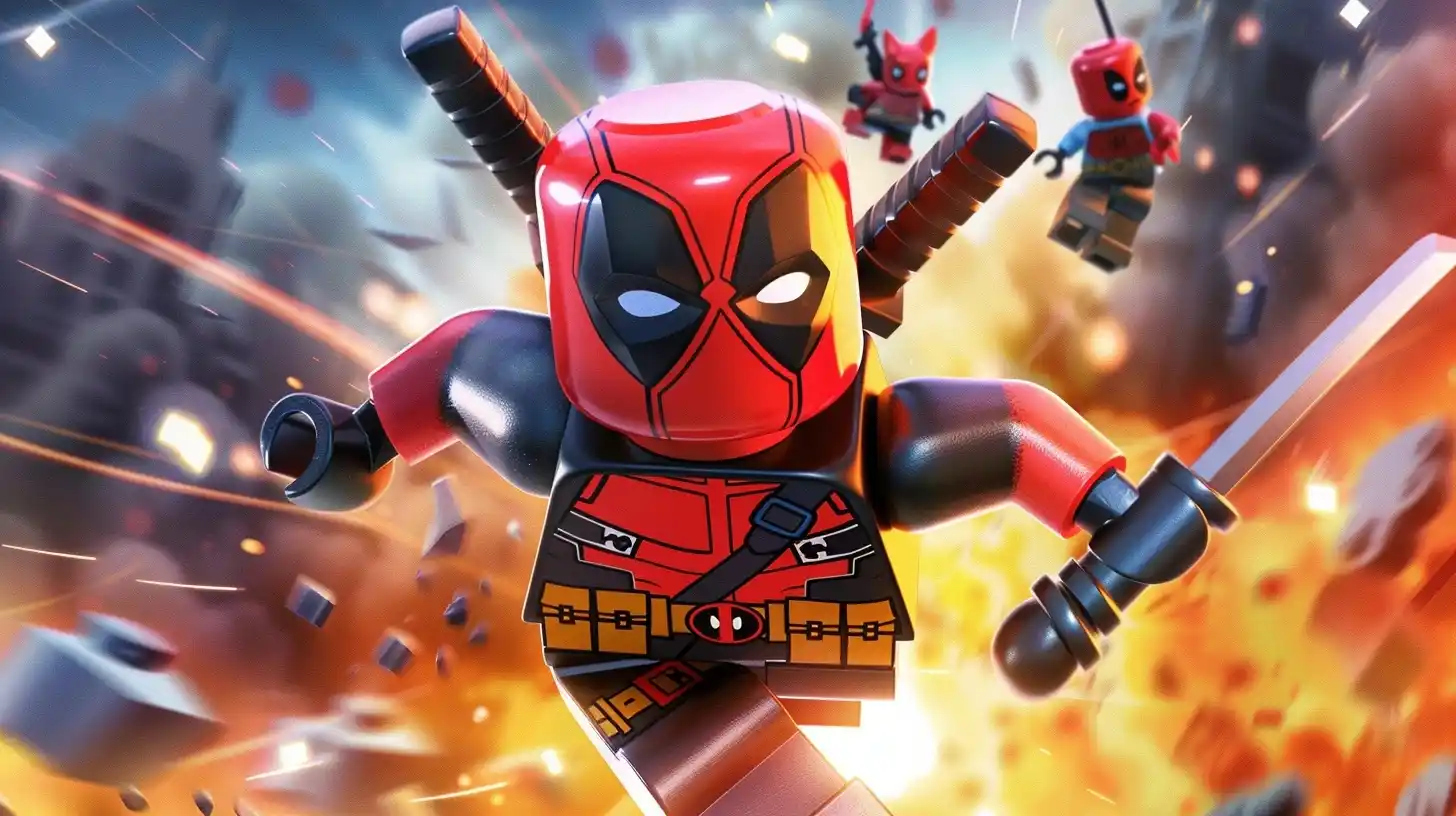 Dynamic LEGO Deadpool Thumbnail Midjourney提示词