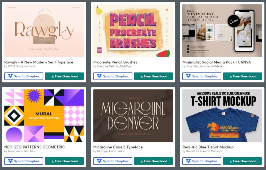 （2021年3月1日）CreativeMarket网站本周免费资源打包