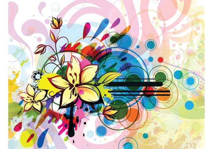 免费的抽象花卉插图