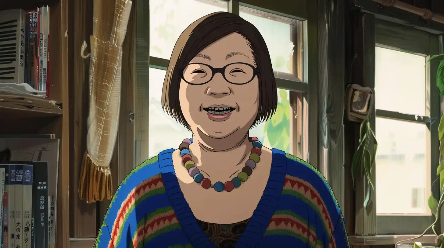Studio Ghibli Smiling Woman Midjourney 提示词生成效果