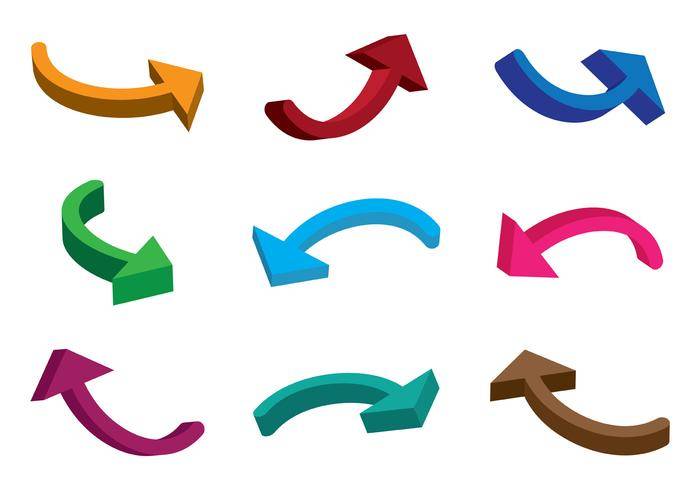 3D Fechas箭头矢量