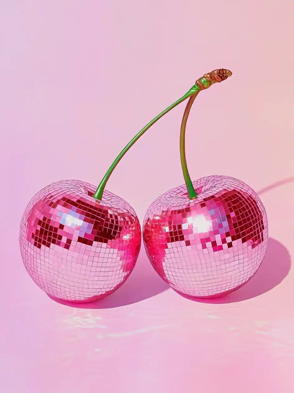 Disco Ball Cherries Photography Midjourney提示词