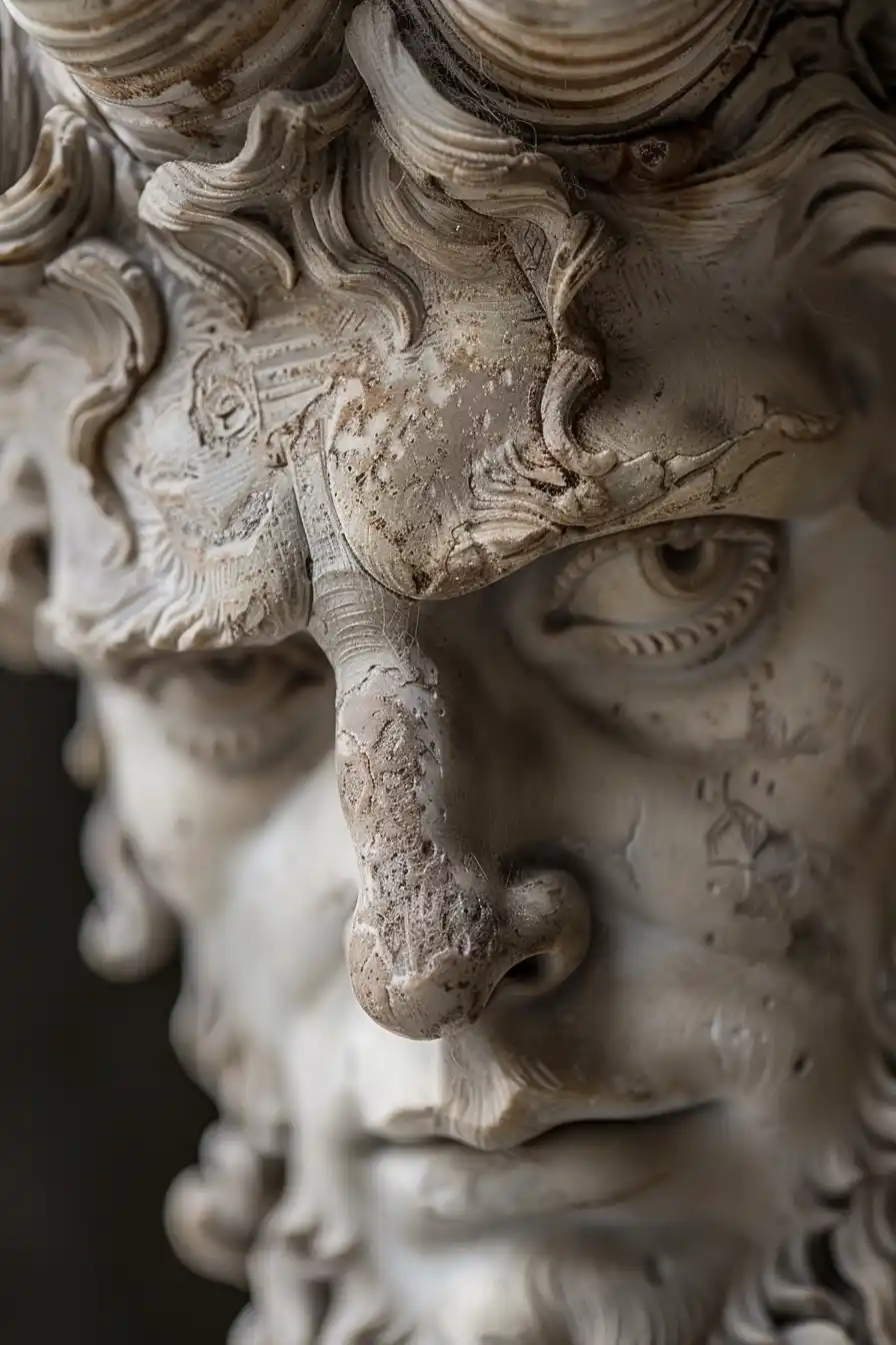 Photorealistic Faun Statue Midjourney 提示词生成效果