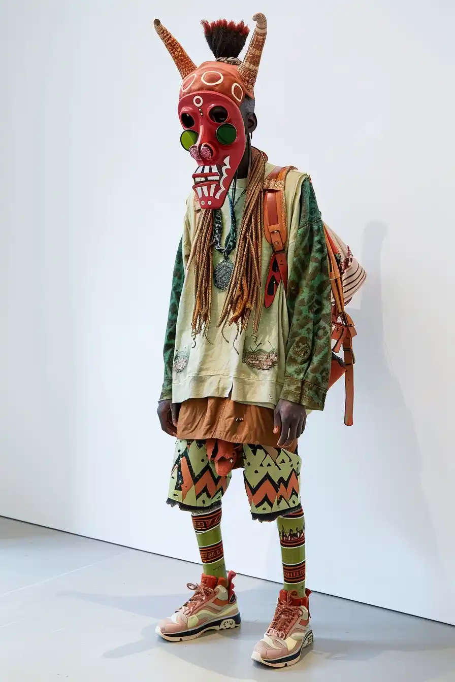 Fashion Models in Art Gallery Midjourney提示词