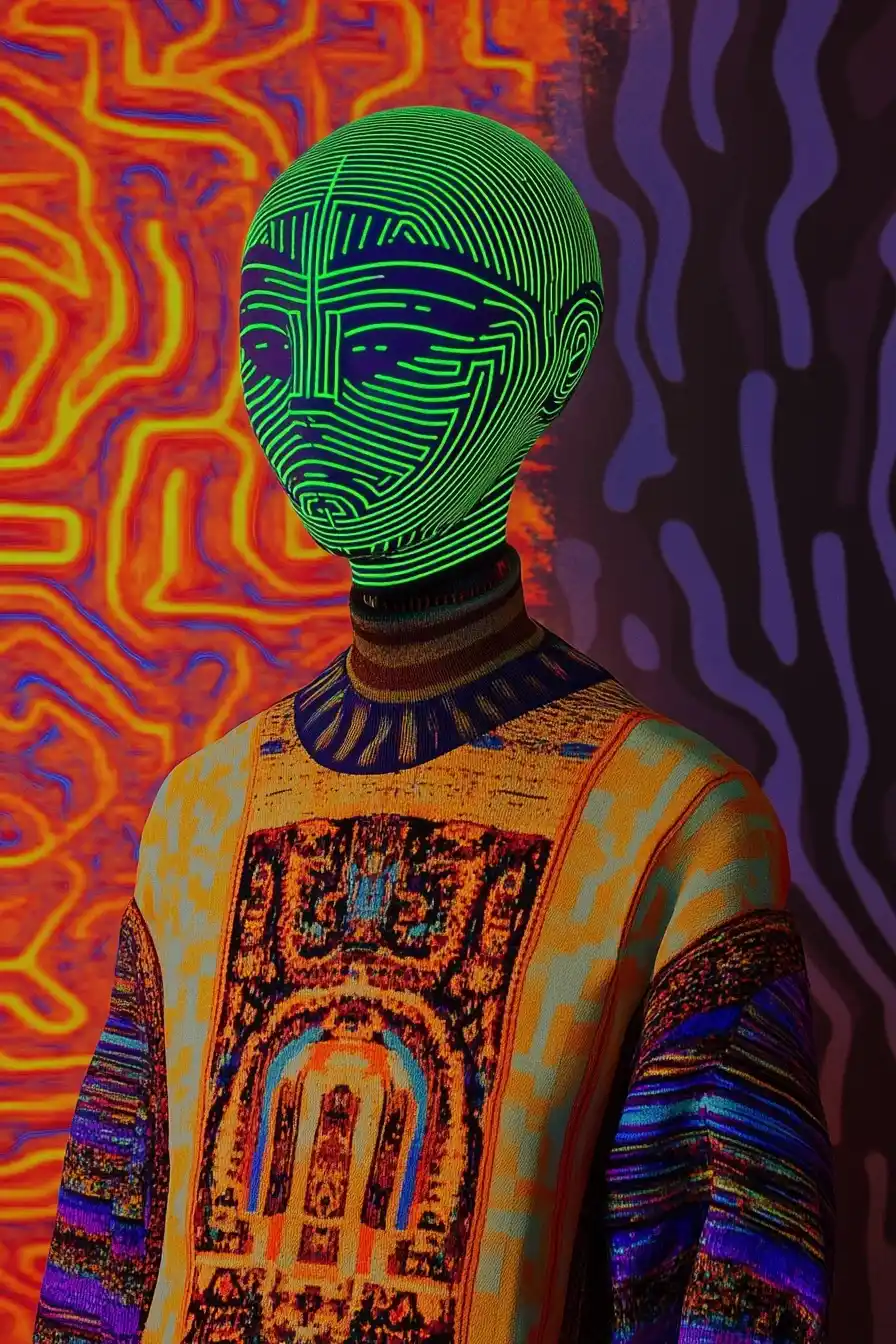 Psychedelic Xenomorph Mona Lisa Midjourney提示词