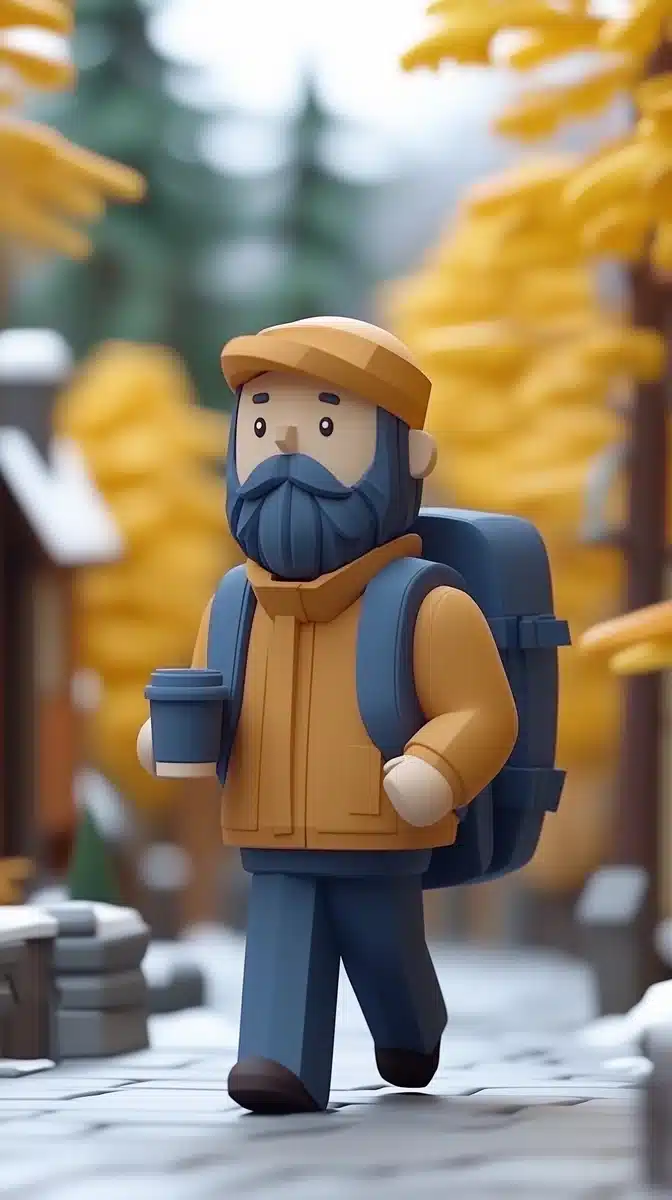 3D Illustration of Backpacker Midjourney提示词