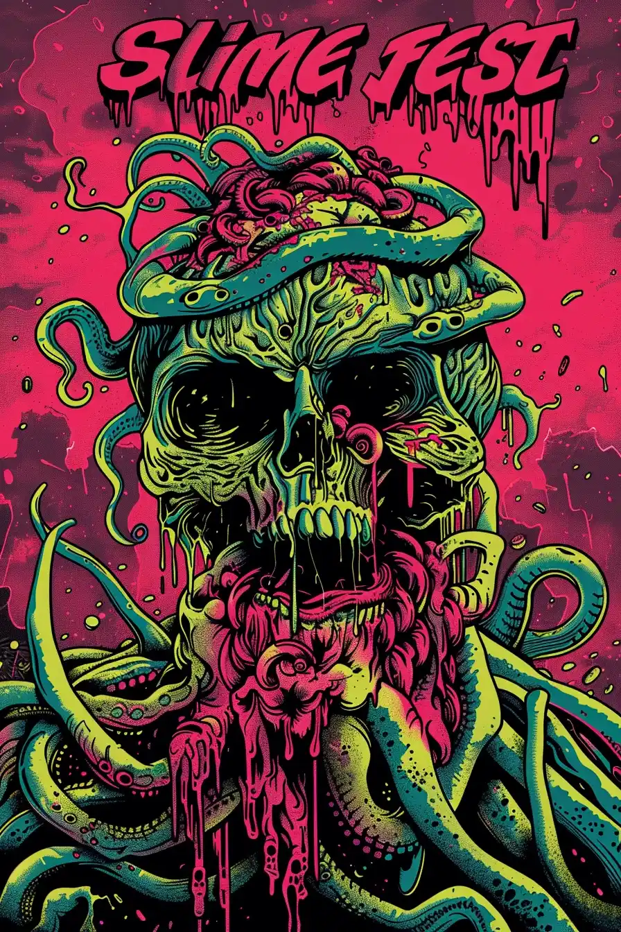 SlimeFest Skull Chaos Midjourney提示词
