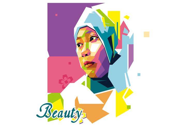美丽的女孩 - 波普艺术肖像WPAP