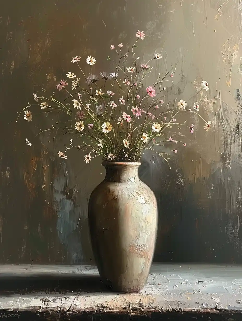 Subtle Vase in Soft Light Midjourney提示词