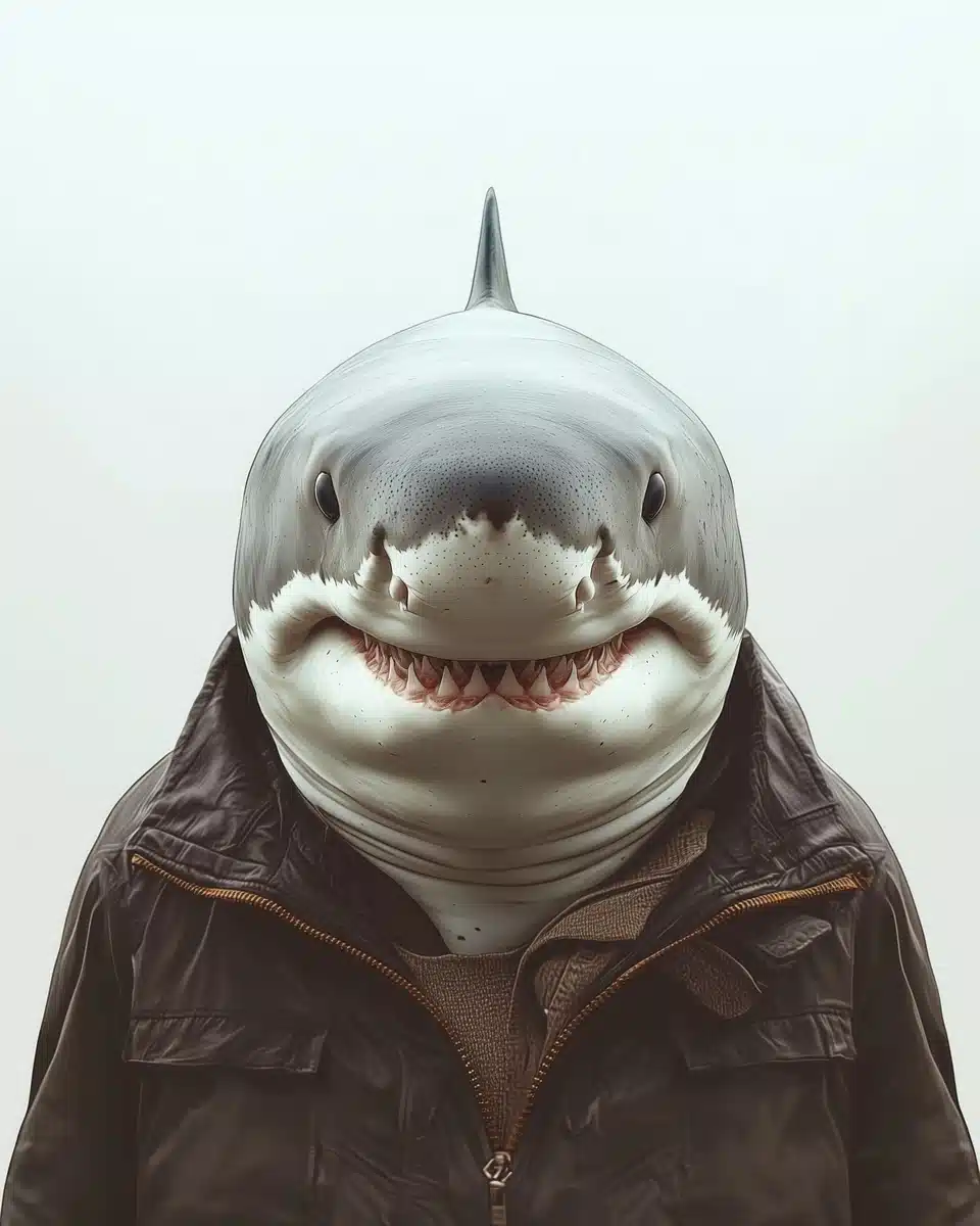 Hyper-Realistic Shark Portrait Midjourney提示词