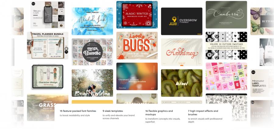 2025年的1月creativemarket.com网站分享价值高达 1000 美元的素材资源打包下载