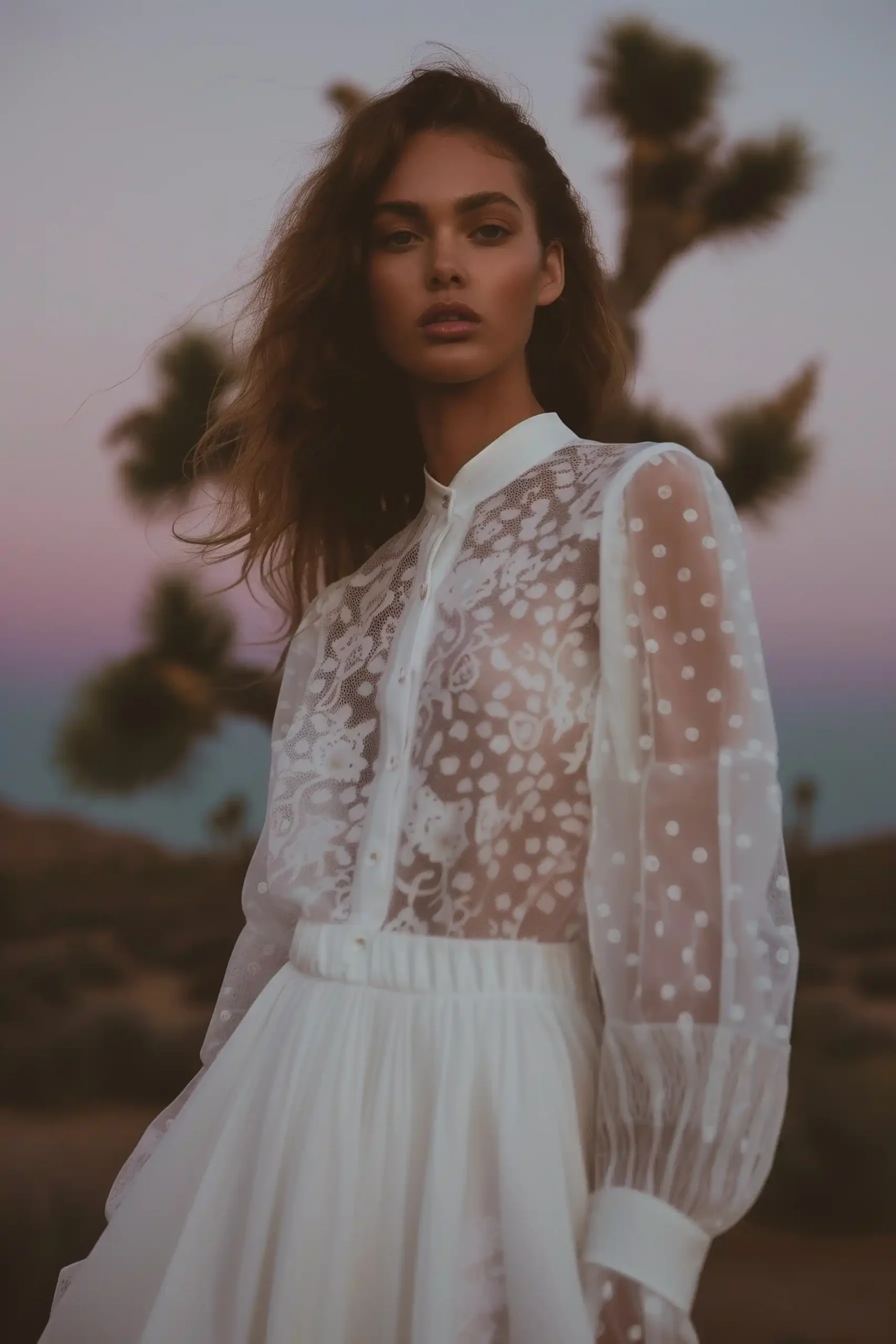 Twilight Supermodel in Joshua Trees Midjourney 提示词生成效果