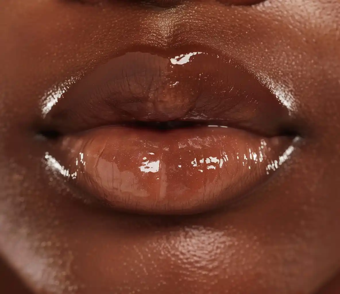 Clear Glossy Lips Portrait Midjourney提示词
