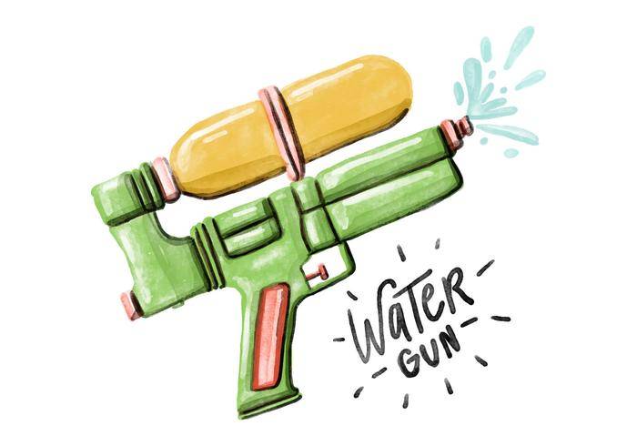 免费水枪水彩矢量