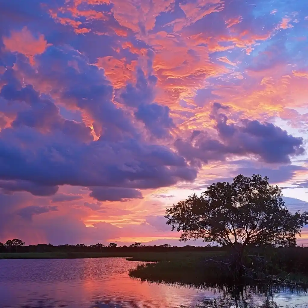Everglades Sunset Animation Midjourney提示词