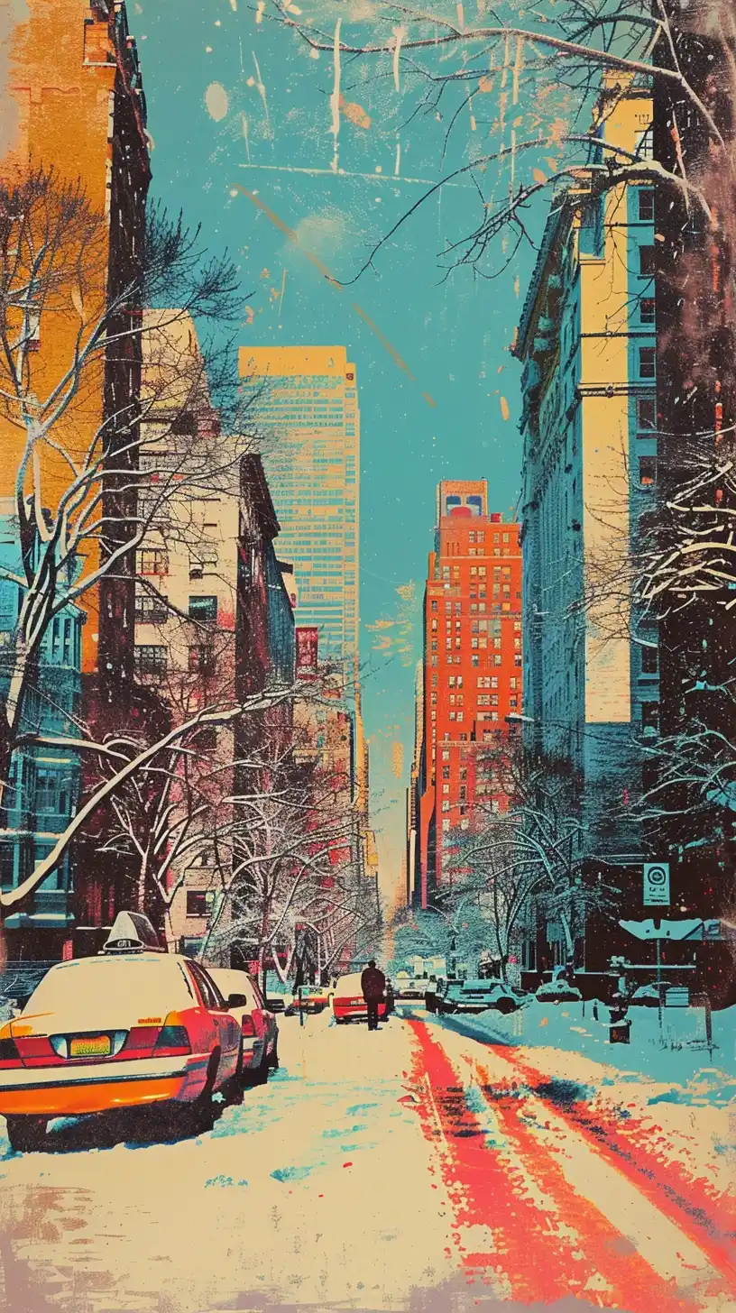 City Pop Art Winter Midjourney提示词