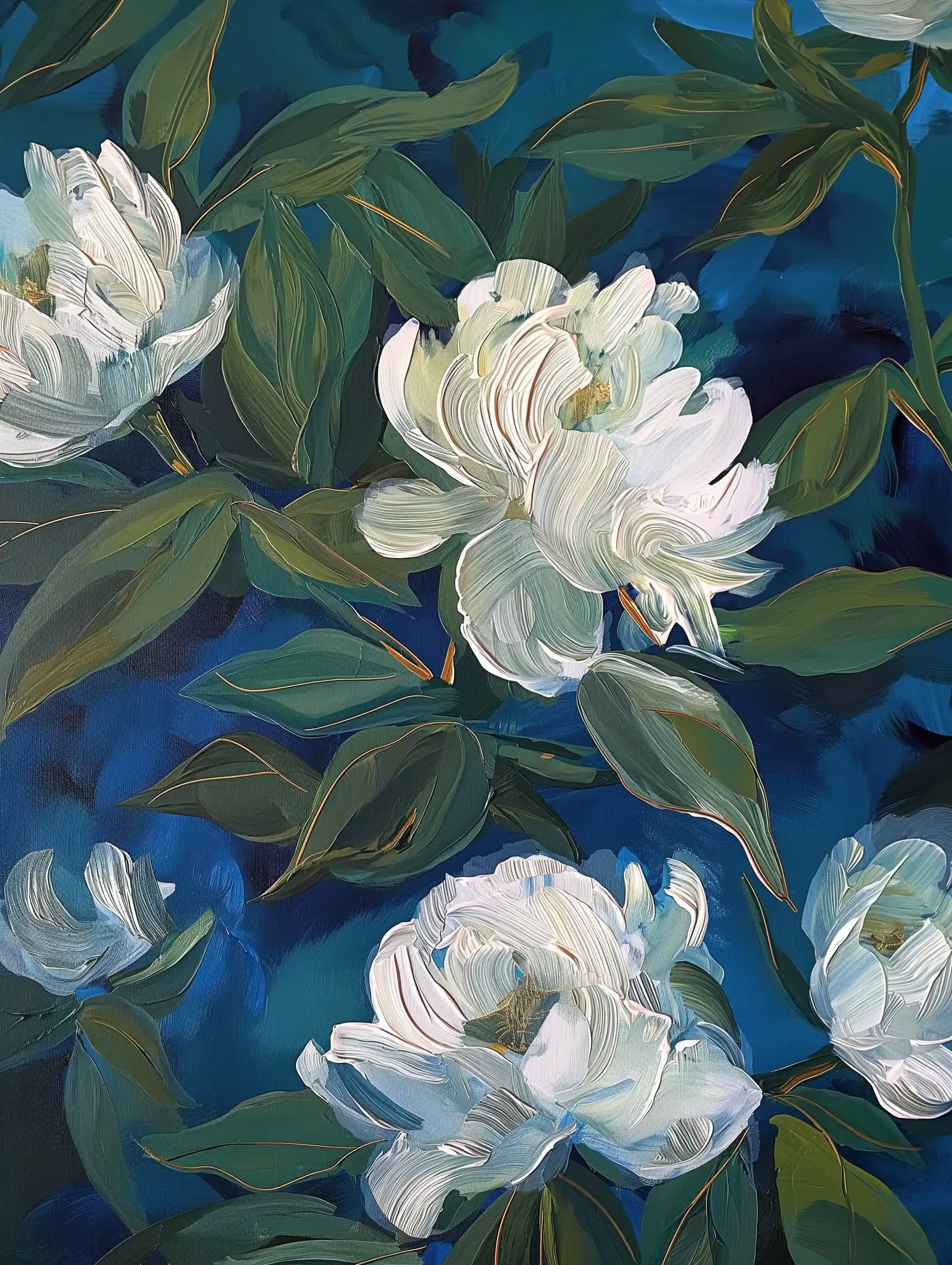 Acrylic Botanical Night Garden Midjourney提示词