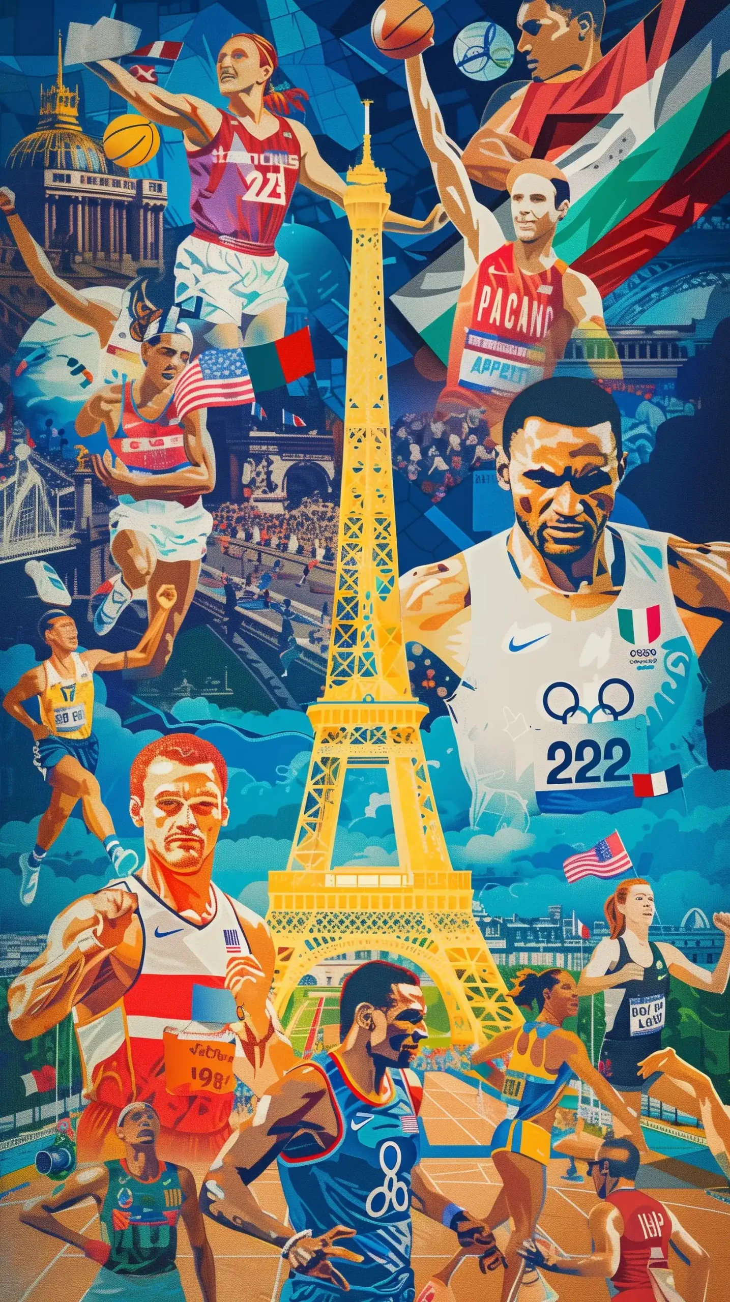 Parisian Olympics Tribute Midjourney提示词
