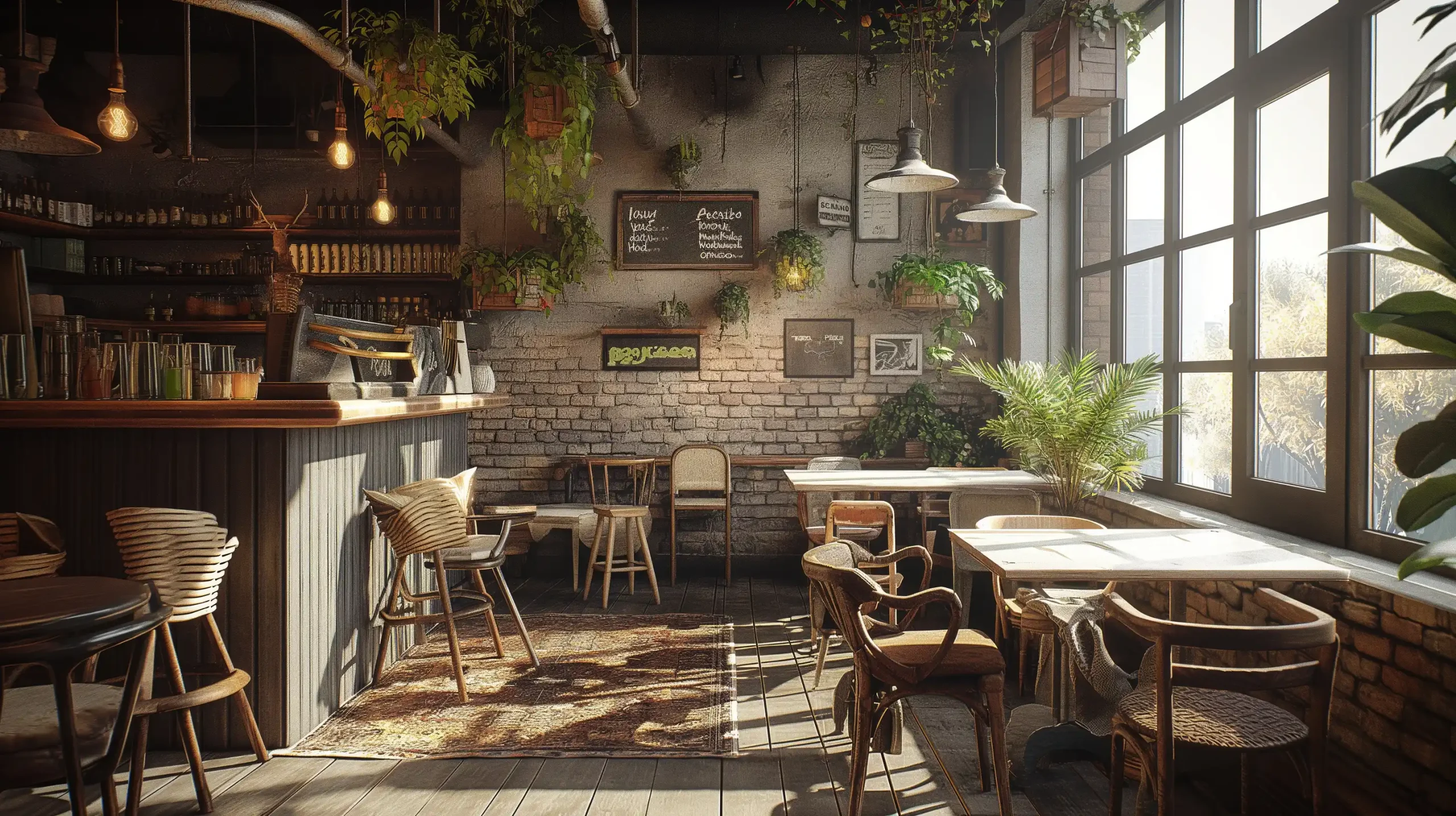Realistic Cafe Interior Midjourney提示词