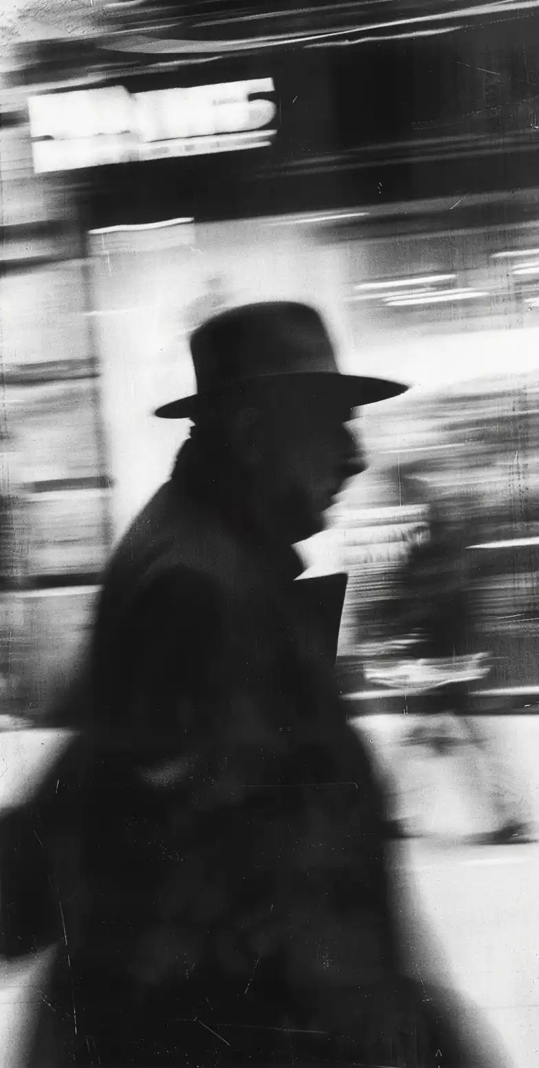 Blurred Man in Leiteresque Style Midjourney提示词