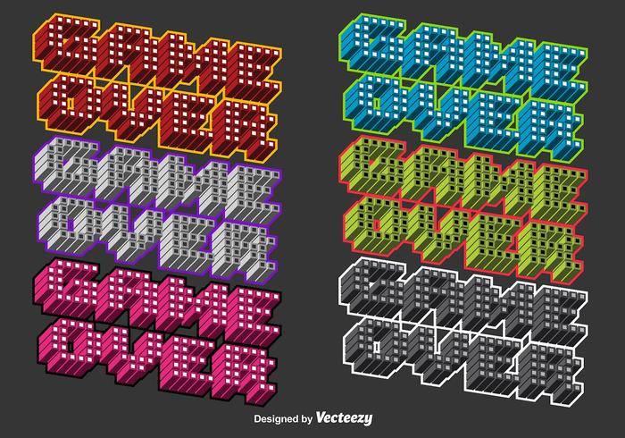 3D彩色游戏结束矢量消息