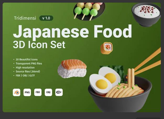 3D Japanese Food