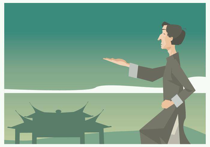 武术大师在门矢量前的做法
