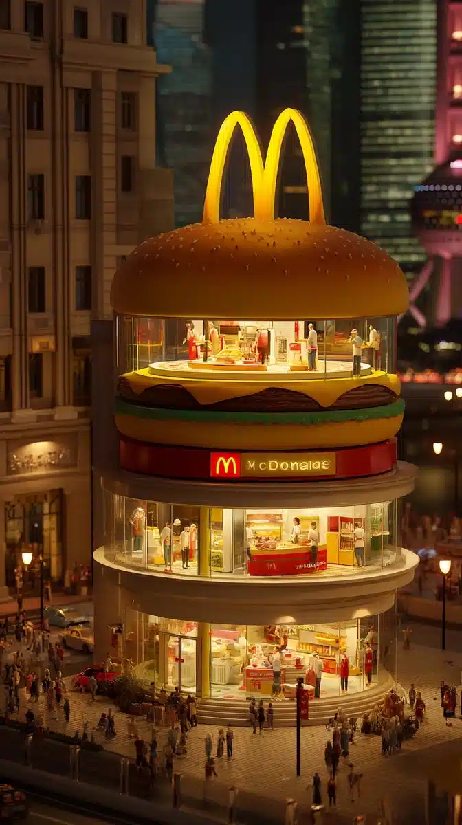 Photorealistic Burger Pop-Up Store Midjourney提示词