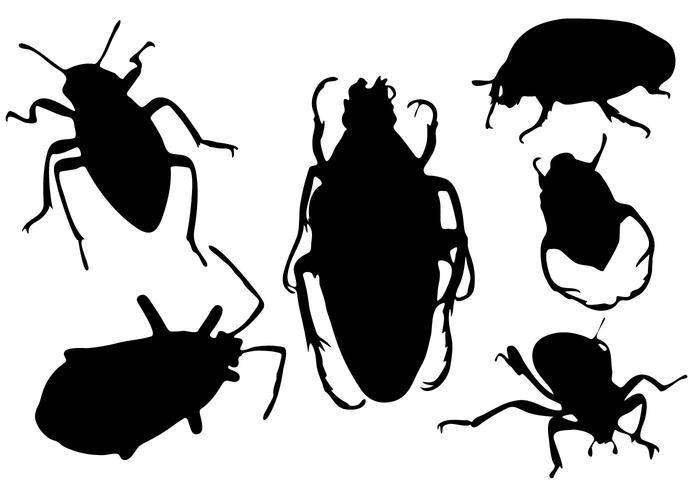 免费的Bug剪影矢量
