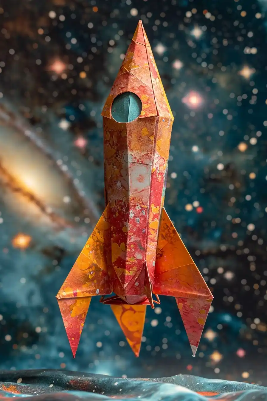 Origami Alien Spacecraft Midjourney提示词