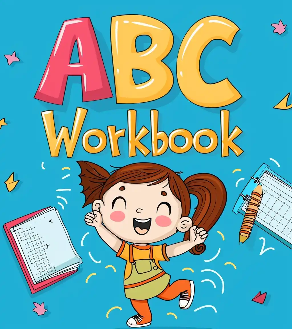 Simple Blue ABC Workbook Midjourney提示词