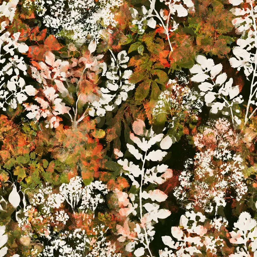 Gelli Print Autumnal Jacquard Midjourney提示词