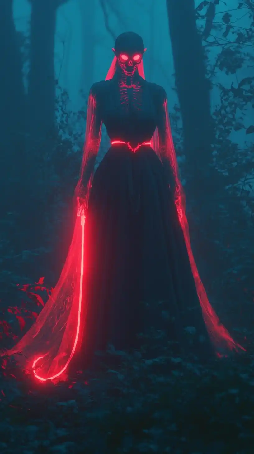 Elven Sorceress in Mist Midjourney提示词