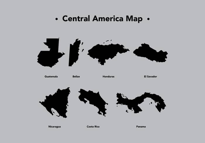 中美洲地图矢量图形