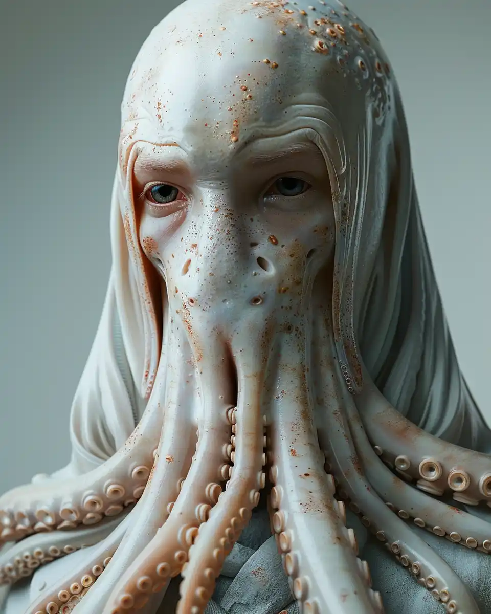 Squid-Human Fusion Portrait Midjourney提示词