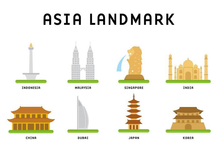 免费亚洲地标矢量