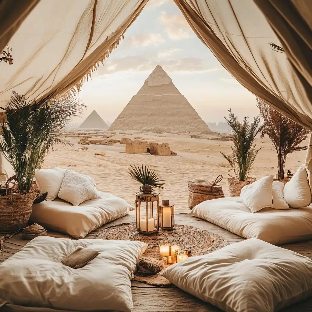 Desert Tent Viewpoint Illustration Midjourney提示词