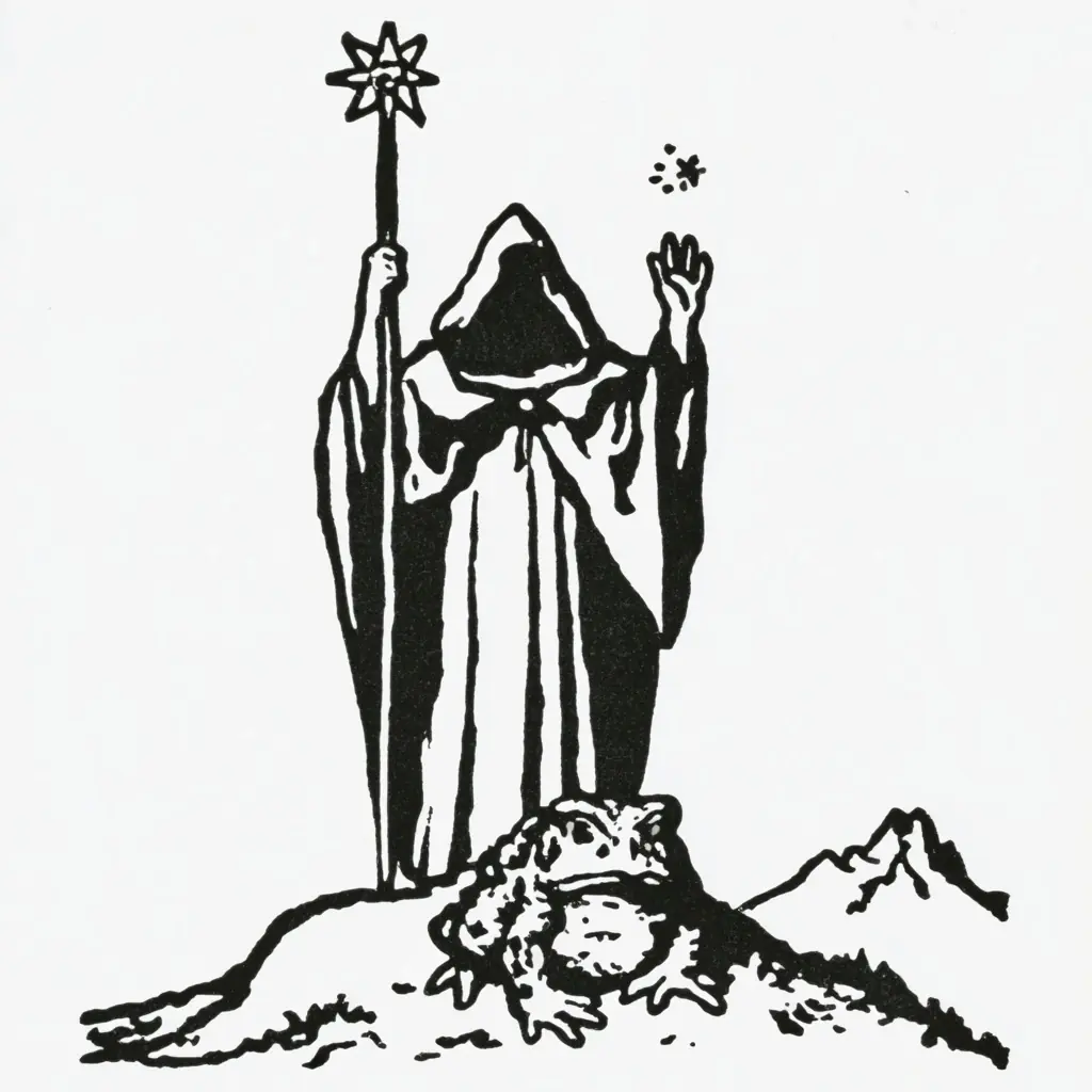 Medieval Wizard Giant Toad Midjourney提示词