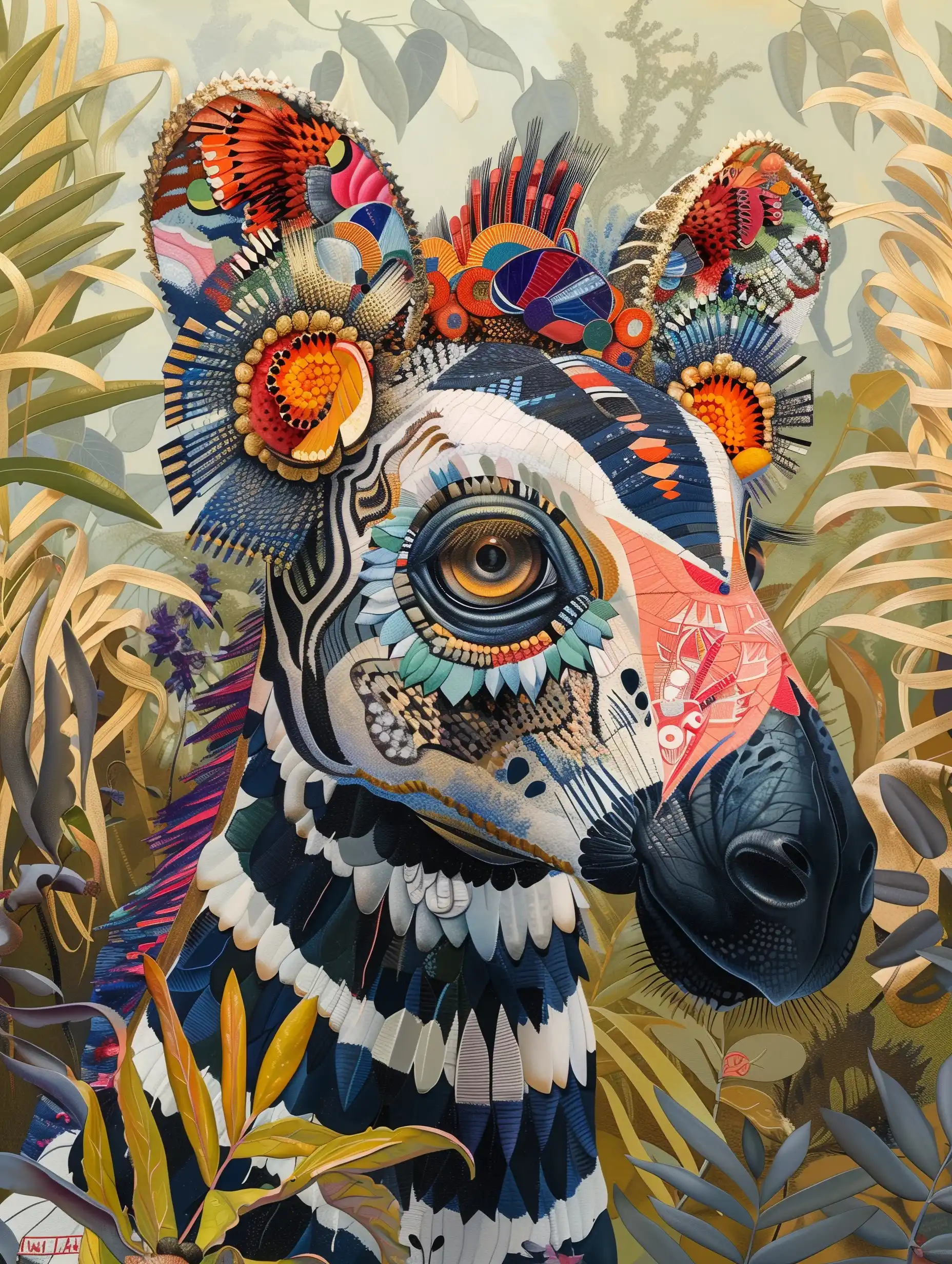 Hybrid Zebra-Cuscus Stylized Midjourney提示词